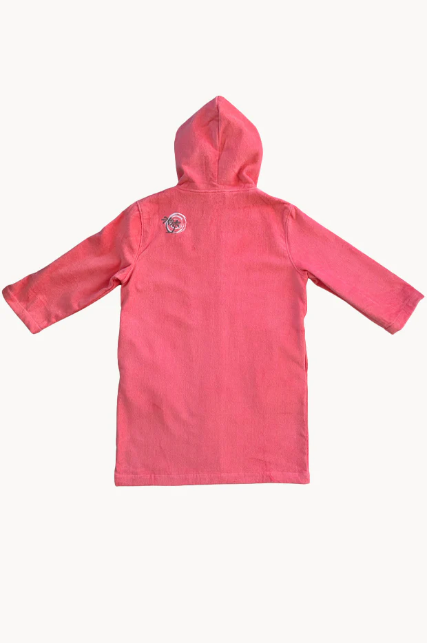 Kids Salty Peach Hooded Towelling Robe 7-11Y - Image 3