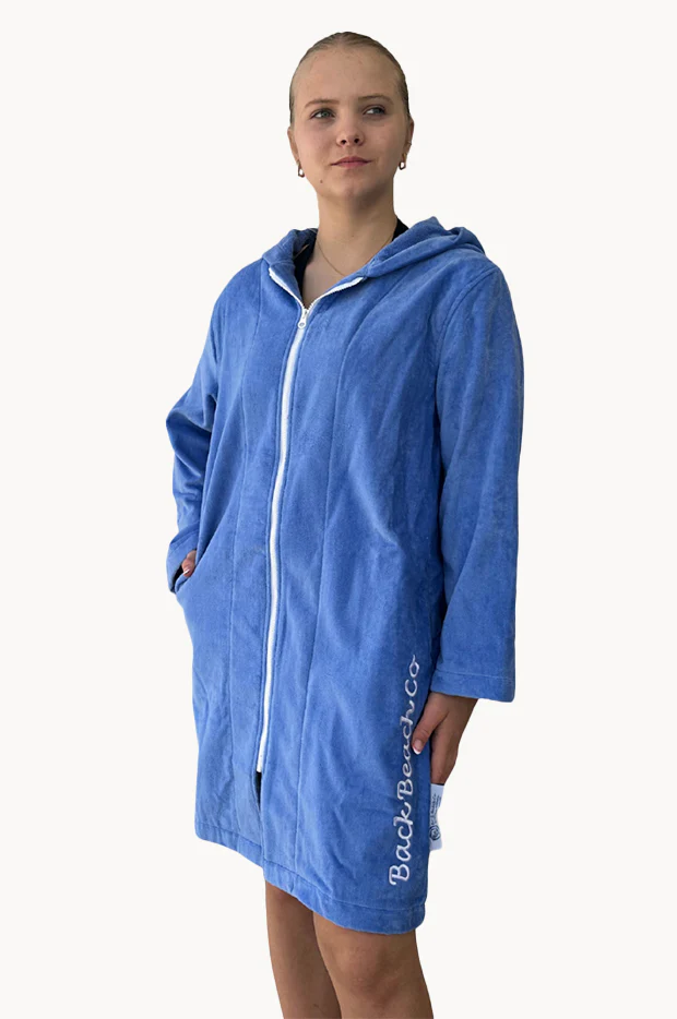 Blue Riptide Hooded Towel Robe L/XL - Image 3