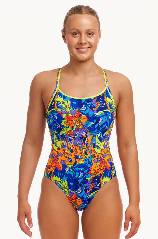 Mixed Mess Diamond Back One Piece