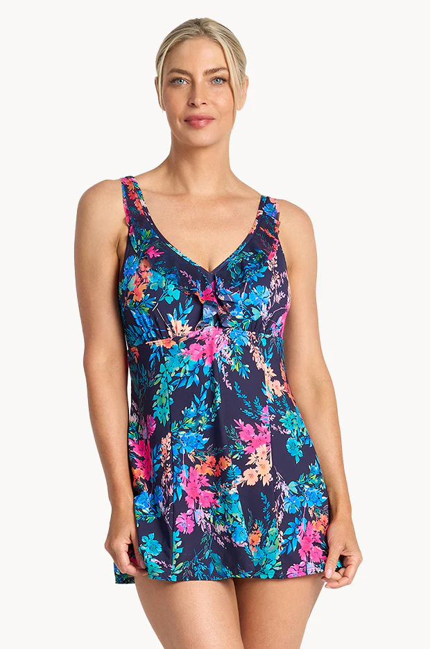 Fresia Mesh Ruffle Swim Dress