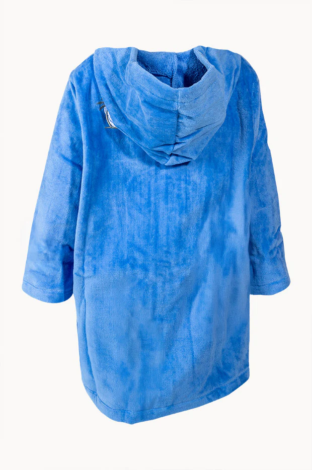 Kids Blue Riptide Hooded Towel Robe 5-7Y - Image 2