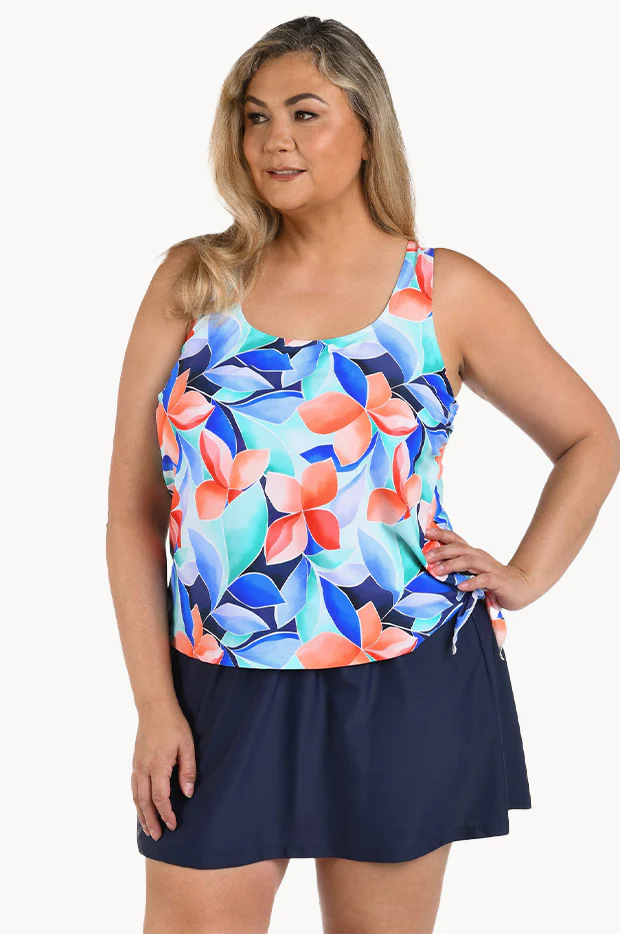 Mosaic Leaves Skirtini Swim Dress +