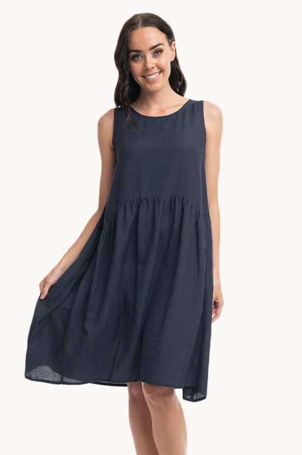 Essentials Linen Blend Bubble Dress