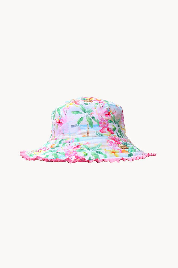 Girls Miss Vacay Reversible Sunhat