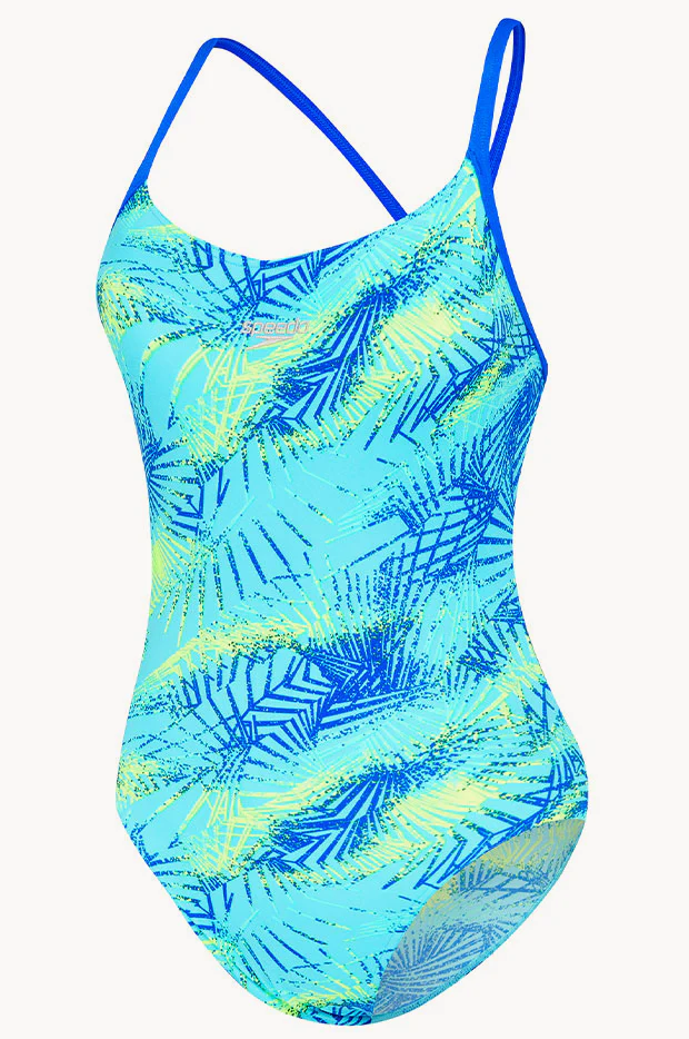 Floral Thin Strap V Back One Piece