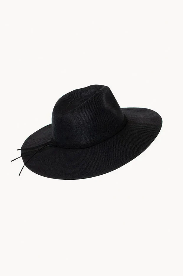 Black Tie Packable Adjustable Panama Hat