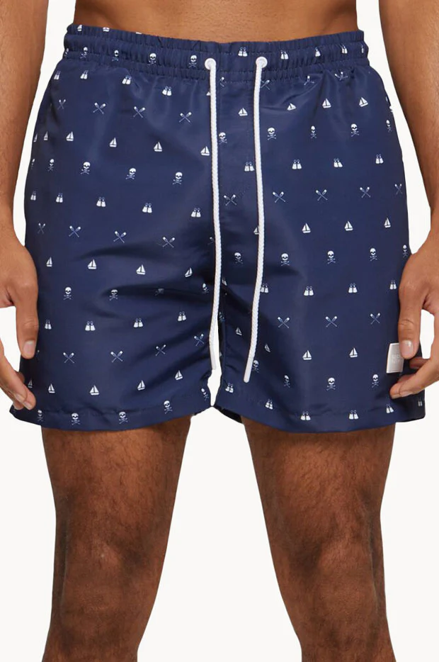 Mens Skull And Yacht Swim Short